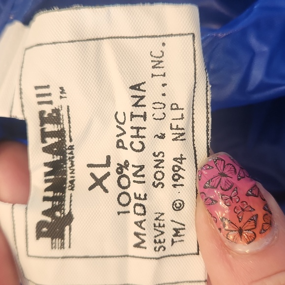 Dallas Cowboys, rain jacket, hood, zip up, pockets, 100% PVC, navy, white, XL - Picture 12 of 12